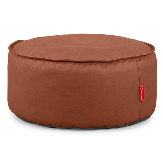 Puff Taburete - Cuero Vegano Castaño 01