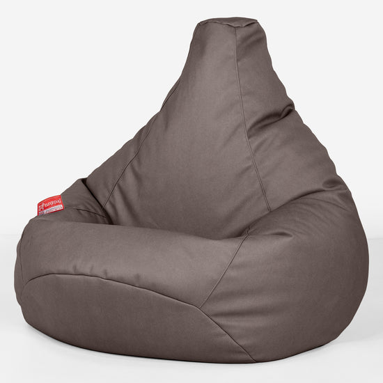 Silla De Juego Puf - Cuero Vegano Chocolate 02
