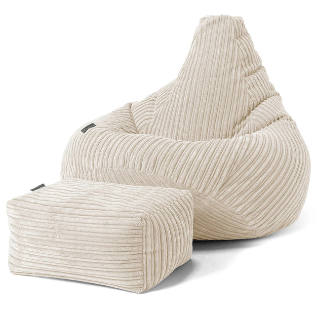 Silla De Juego Puf - Pana Clásica Crema 01