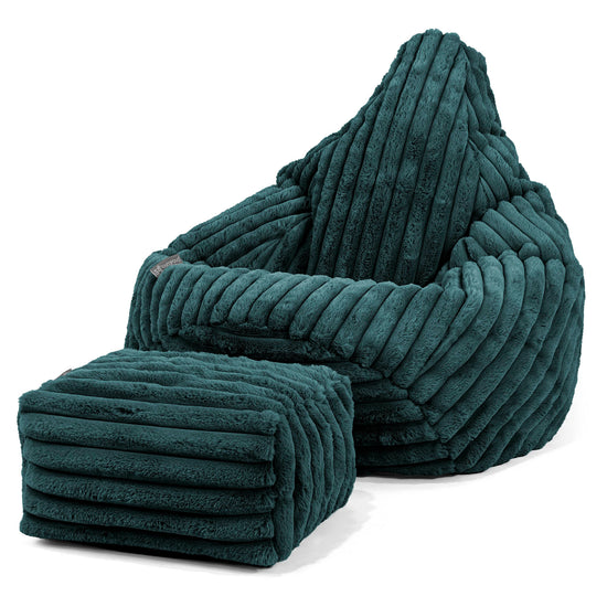 Silla De Juego Puf - Pana de Felpa Ultra Turquesa 01
