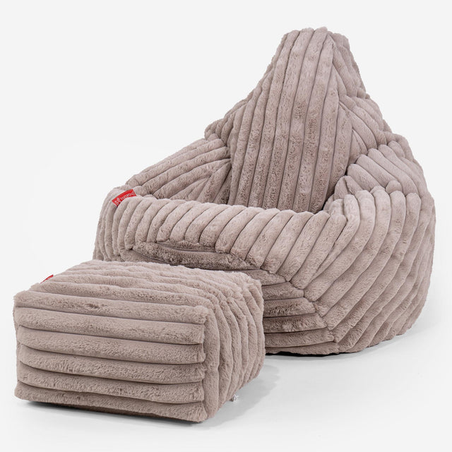 Silla De Juego Puf - Pana de Felpa Ultra Visón 01