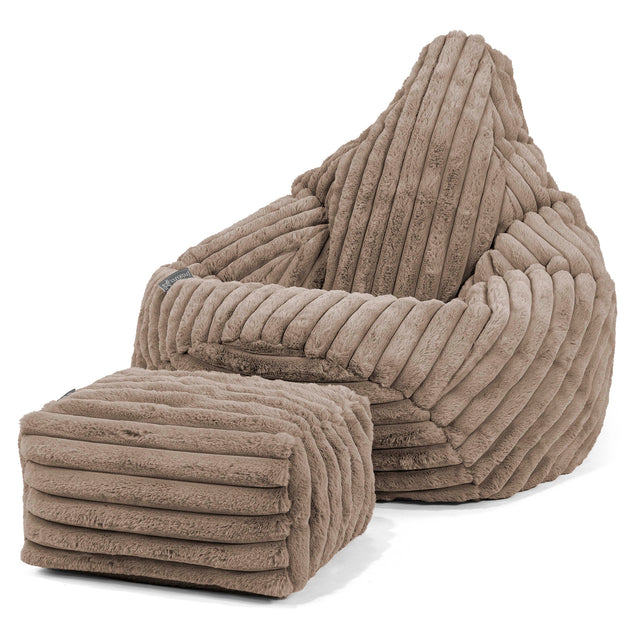 Silla De Juego Puf - Pana de Felpa Ultra Visón 01