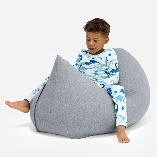 Puf Alto para Niños de 2 a 6 años - Algodón Elástico Gris Claro 02