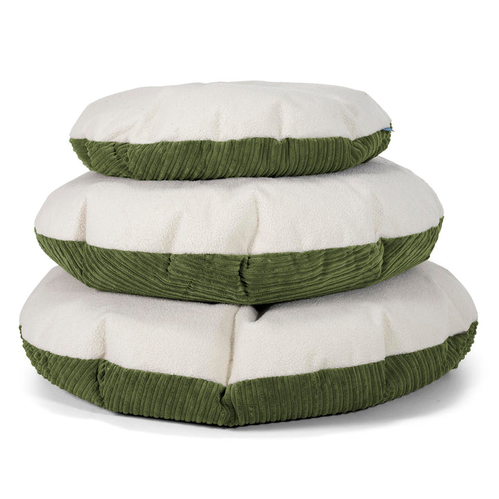 Flexforma Puf Redondo de Suelo para Niños 1-3 años - Boucle & Pana Clásica Bosque Verde 03