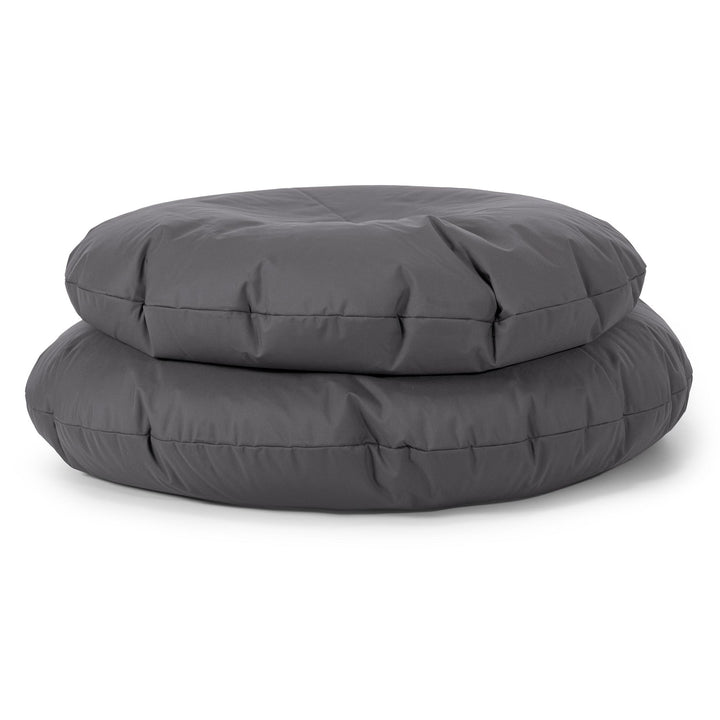 Flexforma Puf Gigante Redondo de Suelo para Adultos - Fácil de Limpiar Gris oscuro 03