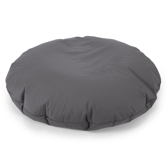 Flexforma Puf Gigante Redondo de Suelo para Adultos - Fácil de Limpiar Gris oscuro 01