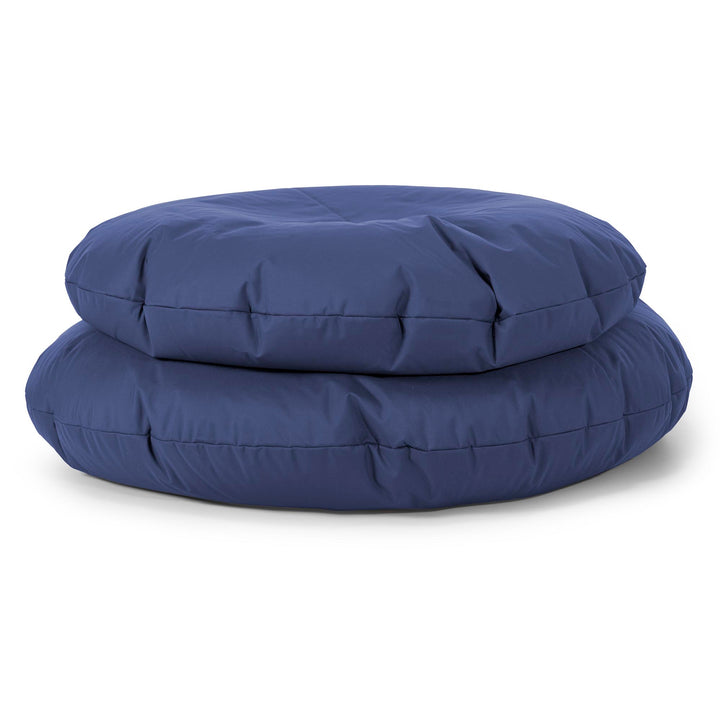 Flexforma Puf Gigante Redondo de Suelo para Adultos - Fácil de Limpiar Azul Marino 03