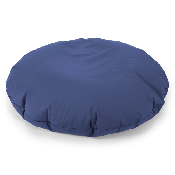 Flexforma Puf Gigante Redondo de Suelo para Adultos - Fácil de Limpiar Azul Marino 01