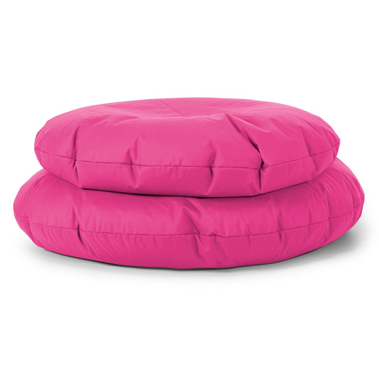 Flexforma Puf Gigante Redondo de Suelo para Adultos - Fácil de Limpiar Rosa 03