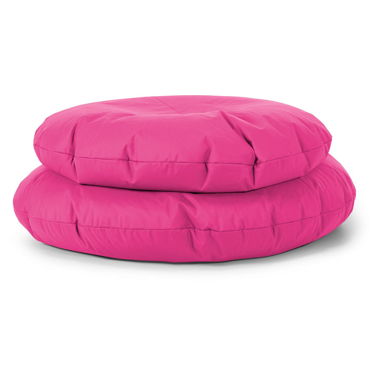Flexforma Puf Gigante Redondo de Suelo para Adultos - Fácil de Limpiar Rosa 03