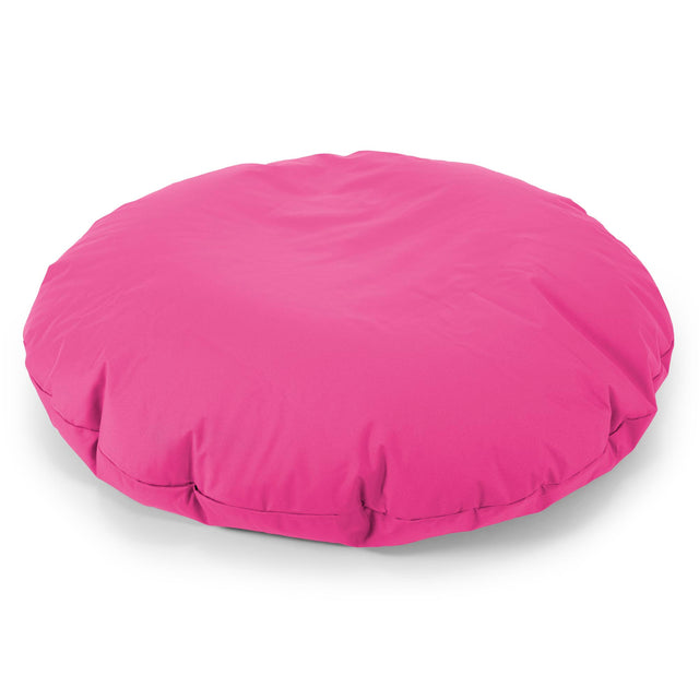 Flexforma Puf Gigante Redondo de Suelo para Adultos - Fácil de Limpiar Rosa 01