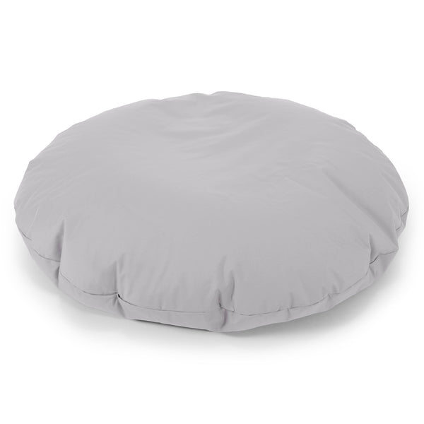 Flexforma Puf Gigante Redondo de Suelo para Adultos - Fácil de Limpiar Plata 01