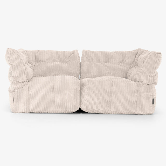 Sofá Modular de 2 Plazas - Pana Clásica Marfil 01