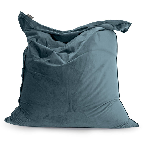 Puff Gigante Cama XL - Terciopelo Turquesa 01