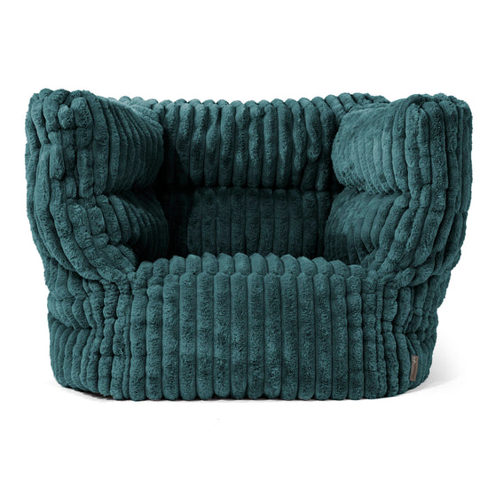 Louis Puff Sillón - Pana de Felpa Ultra Turquesa 01