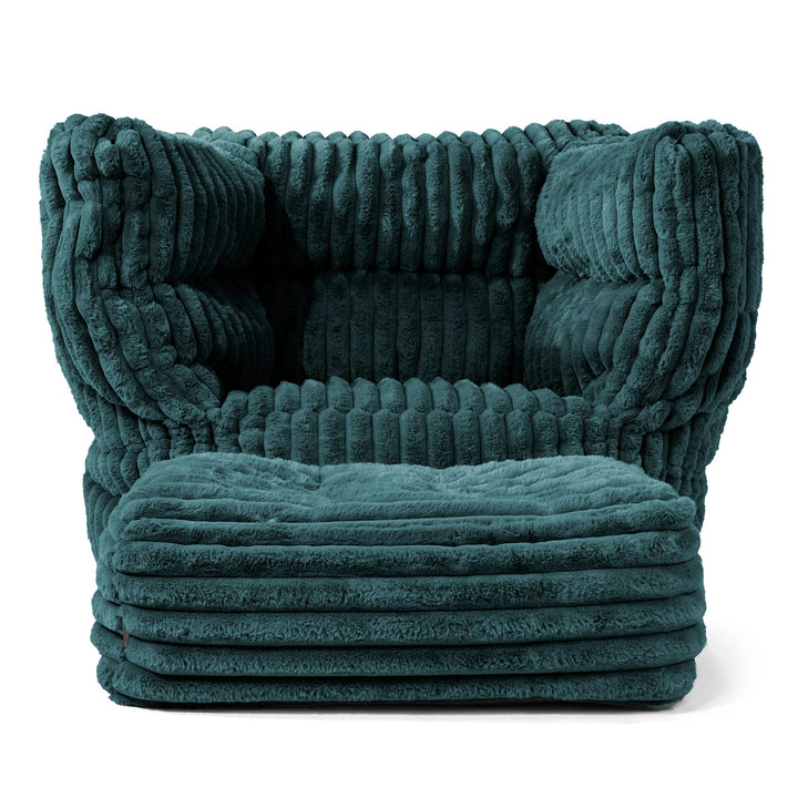 Louis Puff Sillón - Pana de Felpa Ultra Turquesa 02