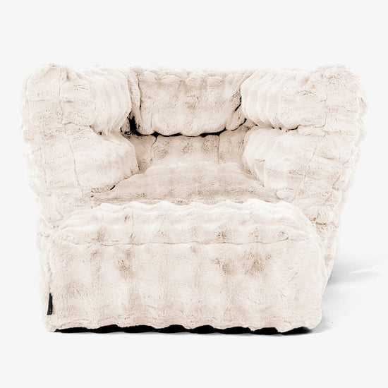 Louis Puff Sillón - Piel Sintética de Burbuja Crema 02