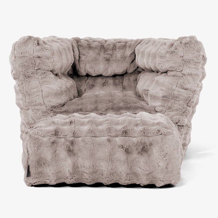 Louis Puff Sillón - Piel Sintética de Burbuja Vison 02