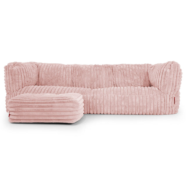 Albert Puf Sofá 3 plazas - Pana de Felpa Ultra Rosa Empolvado 02