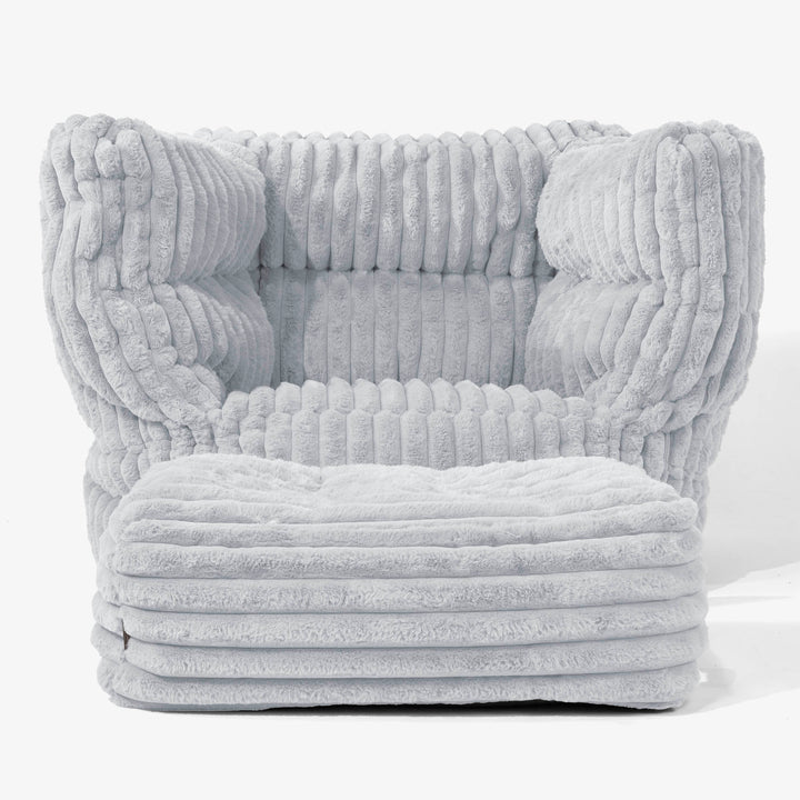 Albert Puff Sillón 2.0 - Pana de Felpa Ultra Azul Huevo de Pato 02