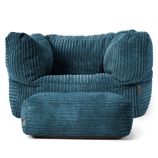 Albert Puff Sillón - Pana Clásica Azul marino 02
