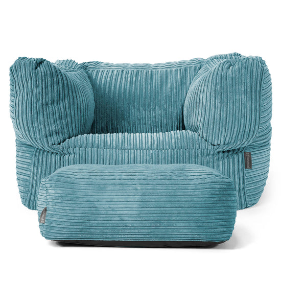 Albert Puff Sillón - Pana Clásica Egeo Azul 02