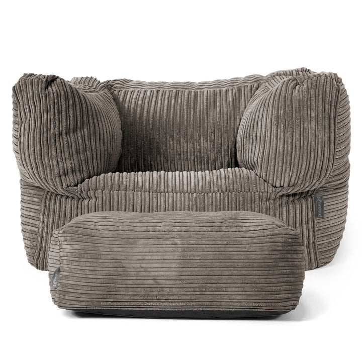 Albert Puff Sillón - Pana Clásica Grafito 02