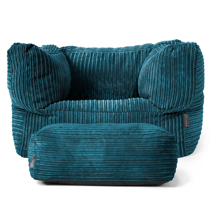 Albert Puff Sillón - Pana Clásica Turquesa 02