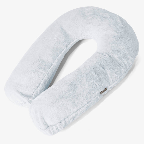 Almohada Abrazo - Piel de Conejo Sintética Azul Empolvado 01