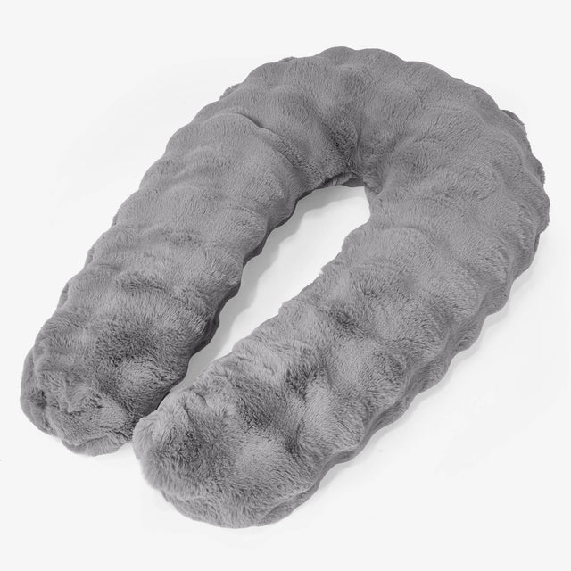 Almohada Abrazo - Piel Sintética de Burbuja Gris 01