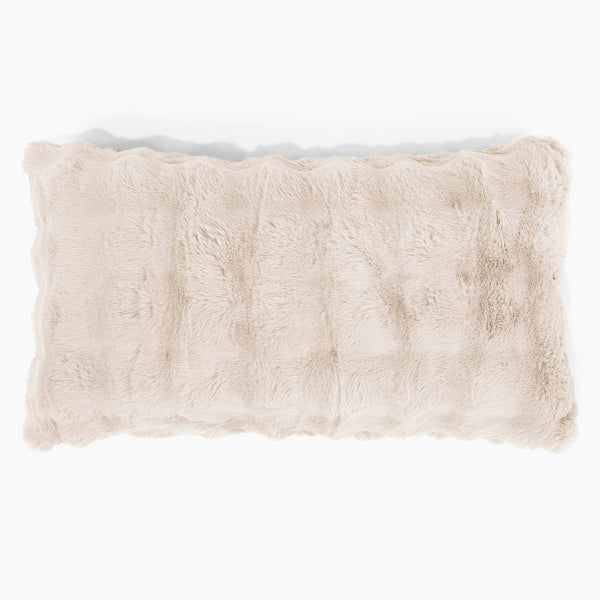 Fundas de Cojín Rectangular Gigante 40 x 70cm - Piel Sintética de Burbuja Crema 01