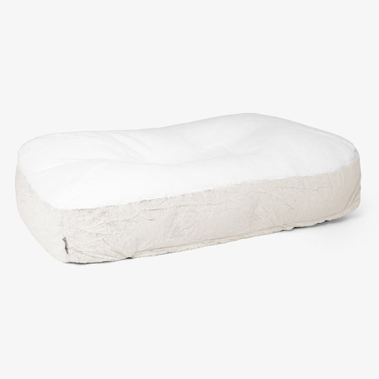 Cama Encorvada para Perros XL - Piel de Conejo Sintética Blanco 01
