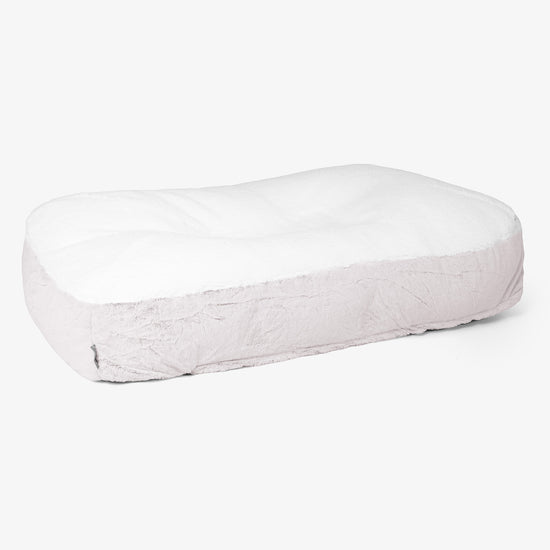 Cama Encorvada para Perros XL - Piel de Conejo Sintética Rosa Empolvado 01
