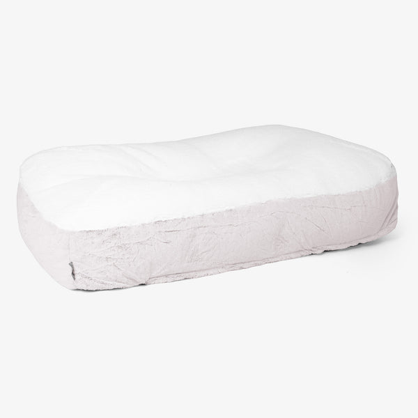 Cama Encorvada para Perros XL - Piel de Conejo Sintética Rosa Empolvado 01