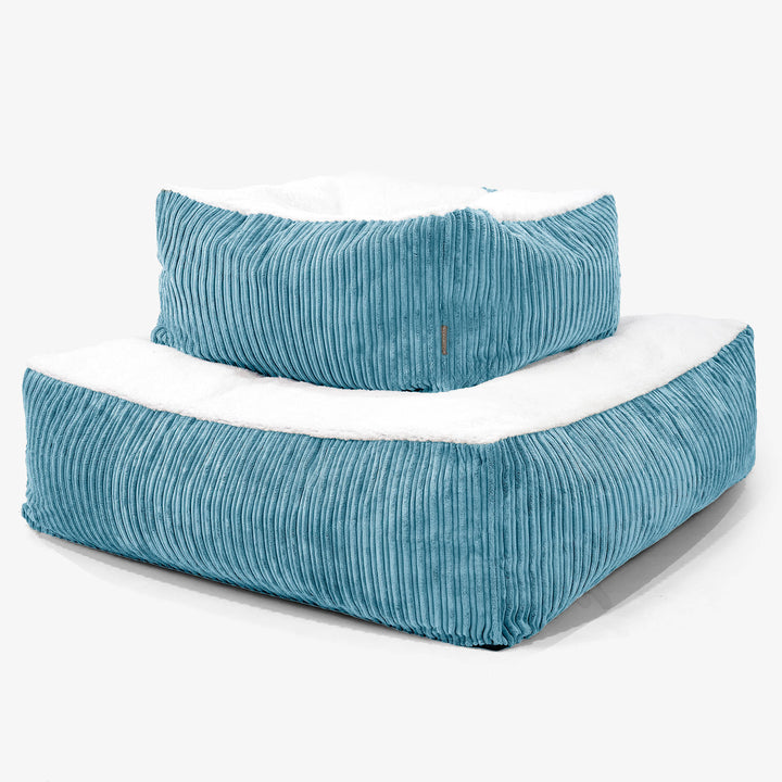 Cama para Perro Colchón Gigante Grande - Sherpa & Pana Clásica Egeo Azul - 03