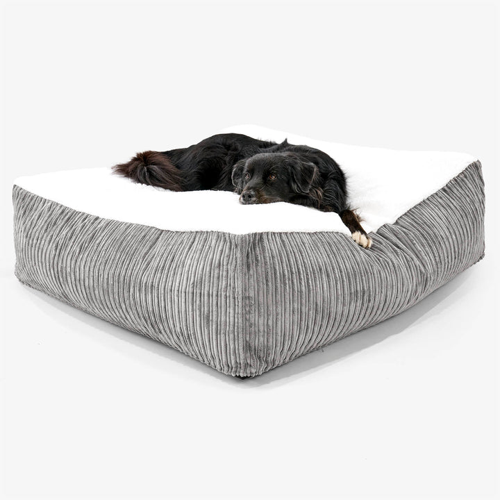 Cama para Perro Colchón Gigante XXL - Sherpa & Pana Clásica Grafito - 02