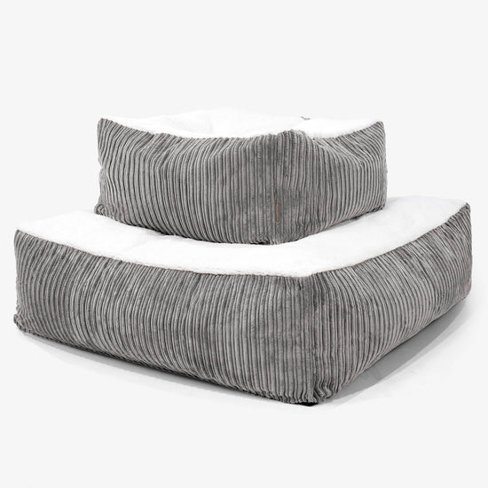 Cama para Perro Colchón Gigante XXL - Sherpa & Pana Clásica Grafito - 03