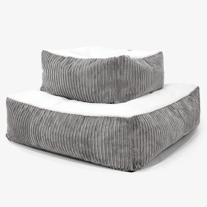 Cama para Perro Colchón Gigante XXL - Sherpa & Pana Clásica Grafito - 03
