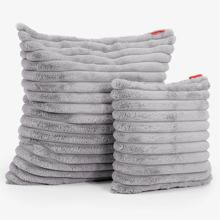 Fundas de Cojín Extra Grande 70 x 70cm - Pana de Felpa Ultra Gris 02
