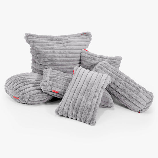 Fundas de Cojín Rectangular 35 x 50cm - Pana de Felpa Ultra Gris 02