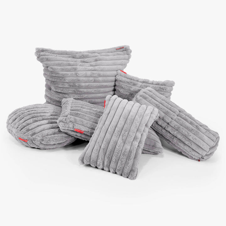 Fundas de Cojín Rectangular Gigante 40 x 70cm - Pana de Felpa Ultra Gris 02