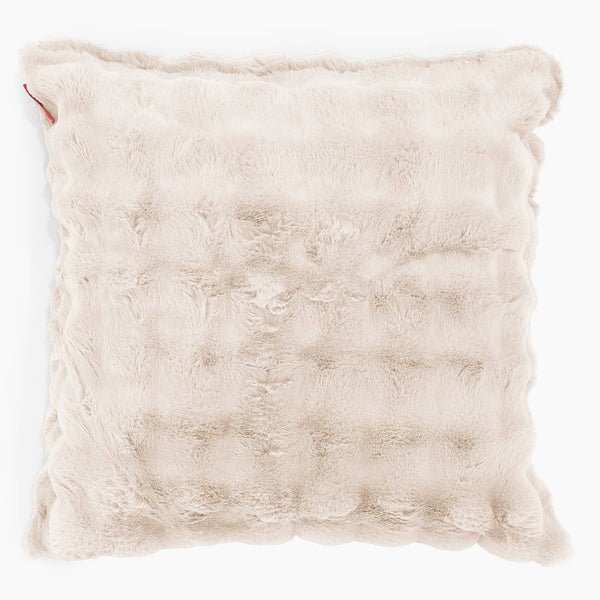 Fundas de Cojín Extra Grande 70 x 70cm - Piel Sintética de Burbuja Crema 01