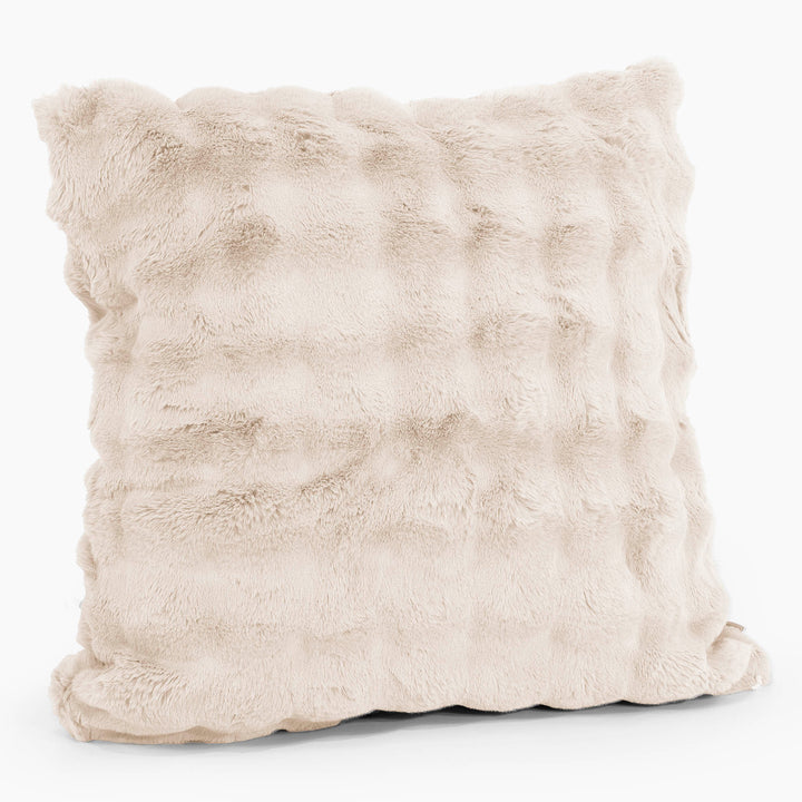Fundas de Cojín Extra Grande 70 x 70cm - Piel Sintética de Burbuja Crema 02