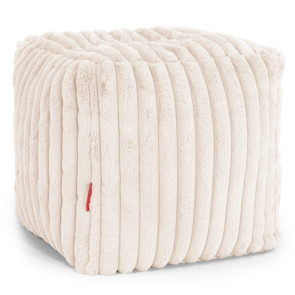 Puf Reposapiés Cubo Funda de Repuesto - Pana de Felpa Ultra 01