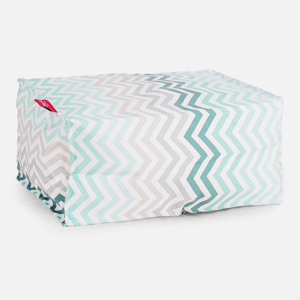 Escabel - Estampado Geométrico Chevron Turquesa 01