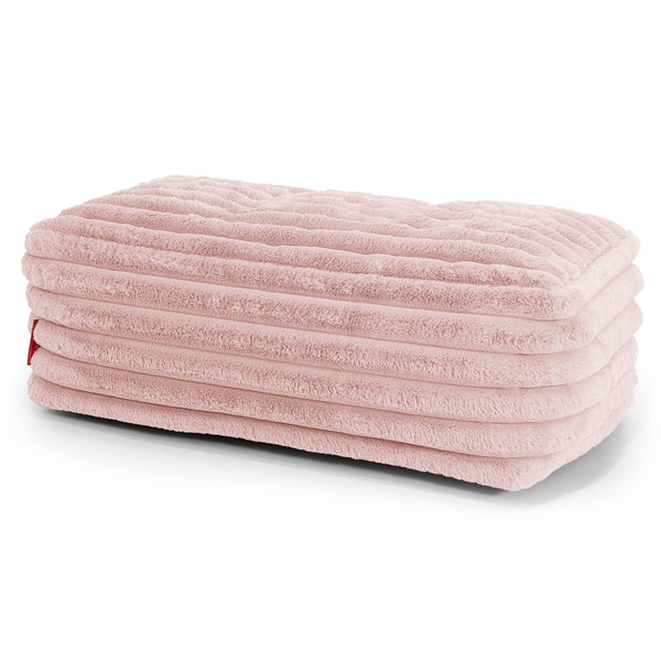 Escabel Gigante - Pana de Felpa Ultra Rosa Empolvado 01