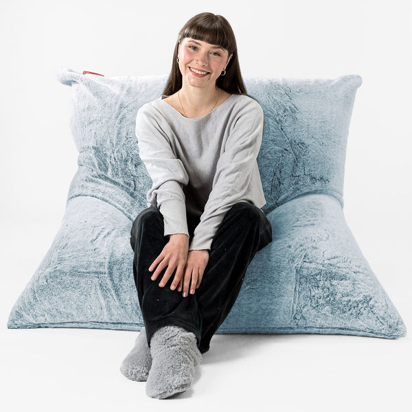 Puff Gigante Cama XL Funda de Repuesto - Piel de Conejo Sintética 01