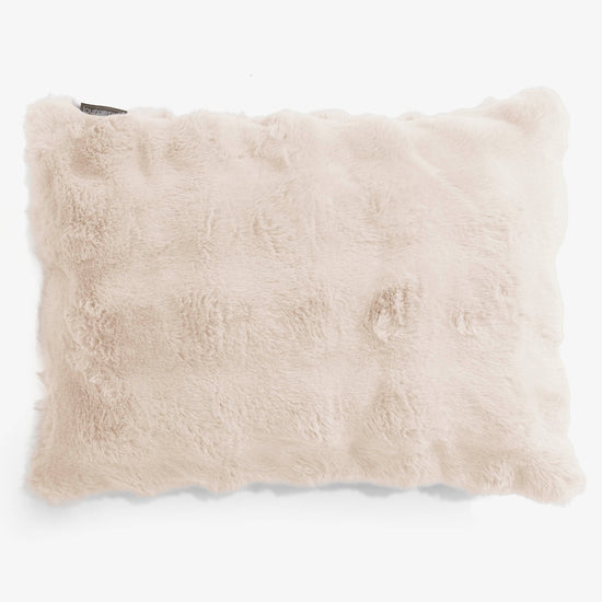 Fundas de Cojín Rectangular 35 x 50cm - Piel Sintética de Burbuja Crema 01
