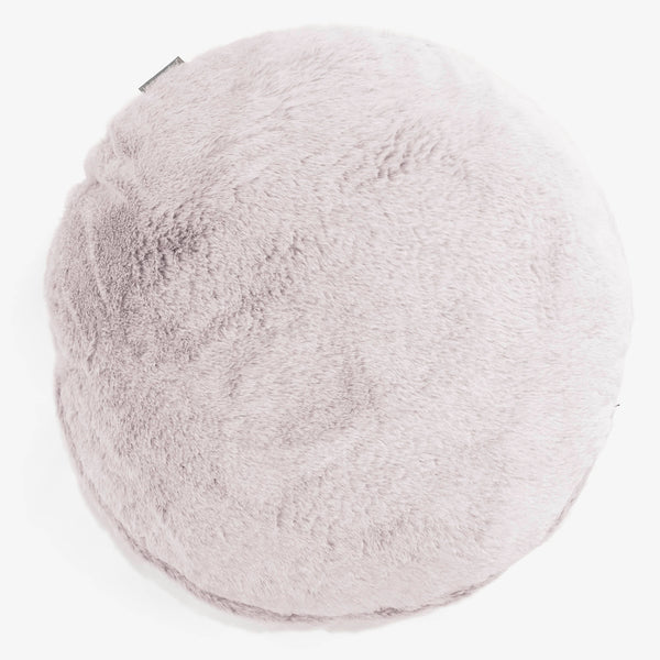 Fundas de Cojín Redondo 50cm - Piel de Conejo Sintética Rosa Empolvado 01