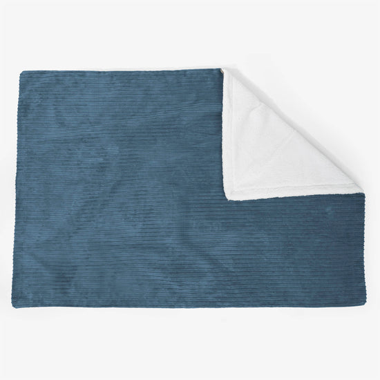 Manta de Sherpa Grande 140 x 200cm - Pana Clásica Azul marino - 02